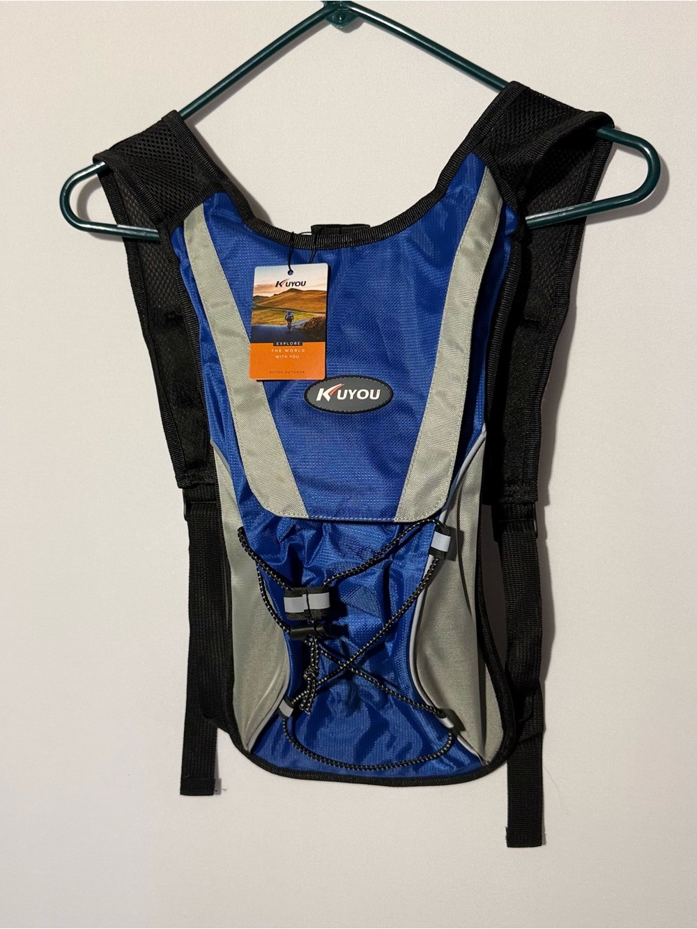 Kuyou Blue Hydration Backpack for Men Max Airflow No Bladder